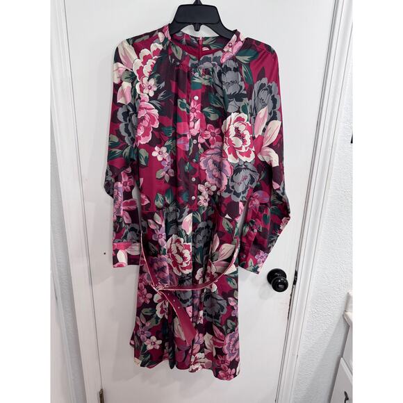 Long Sleeve Belted Tahari Dress-Size 14 - Picture 1 of 8